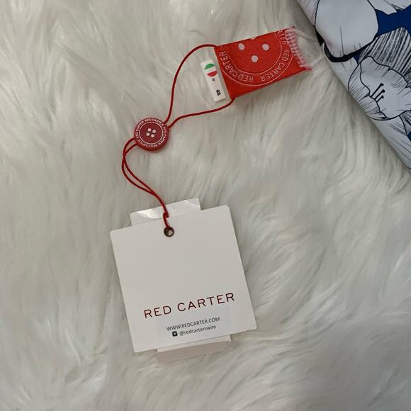 NWT Red Carter Blue Floral 'Vision' Halter Plunge One Piece Swimsuit - Picture 8 of 8